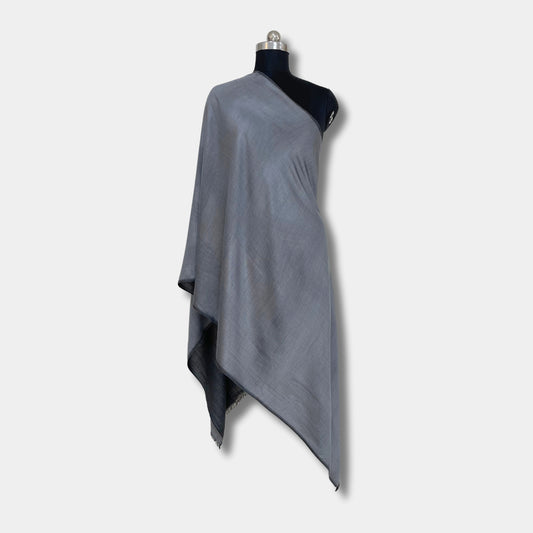 Reversible Pashmina Silk Stole (Slate Grey)