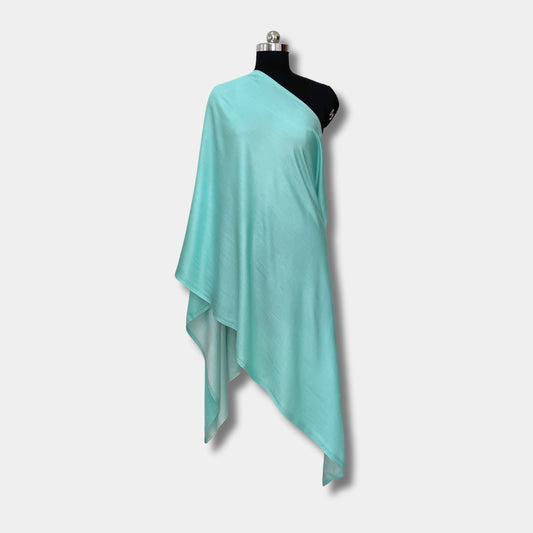 Reversible Pashmina Silk Stole (Aquamarine)