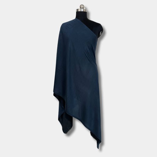 Reversible Pashmina Silk Stole (Navy Blue)