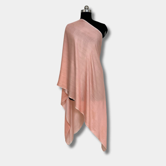 Reversible Pashmina Silk Stole (Peach)
