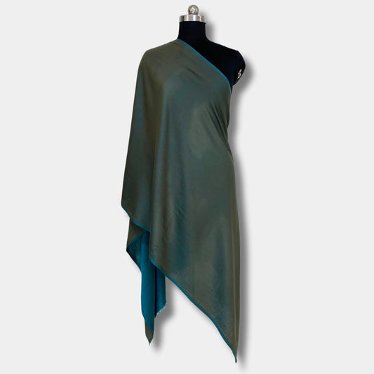 Reversible Pashmina Silk Stole (Bluish Green)