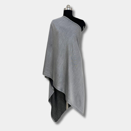 Reversible Pashmina Silk Stole (Grey)