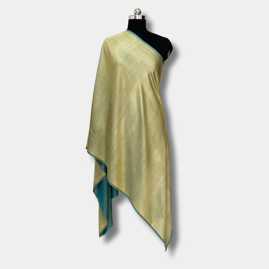 Reversible Pashmina Silk Stole (Yellowish Gold)