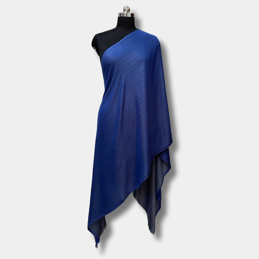 Reversible Pashmina Silk Stole (Dark Blue)