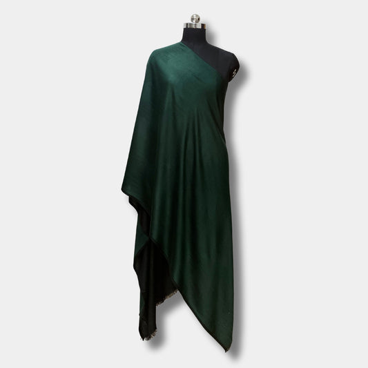Reversible Pashmina Silk Stole (Dark Green)