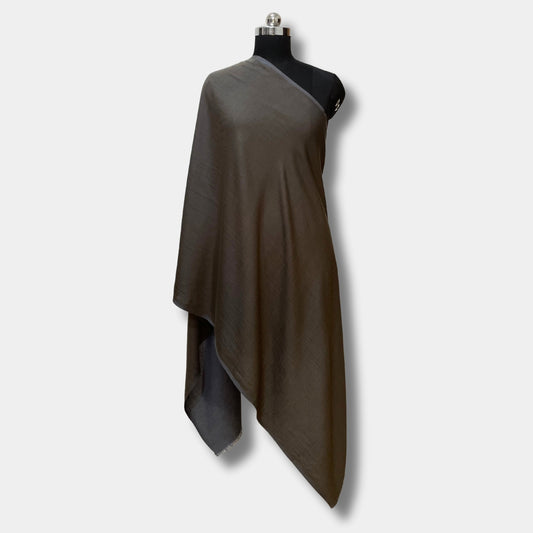 Reversible Pashmina Silk Stole (Greyish Brown)