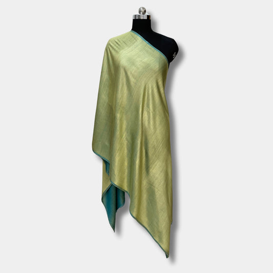Reversible Pashmina Silk Stole (Greenish Gold)