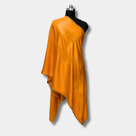 Reversible Pashmina Silk Stole (Mustard Orange)