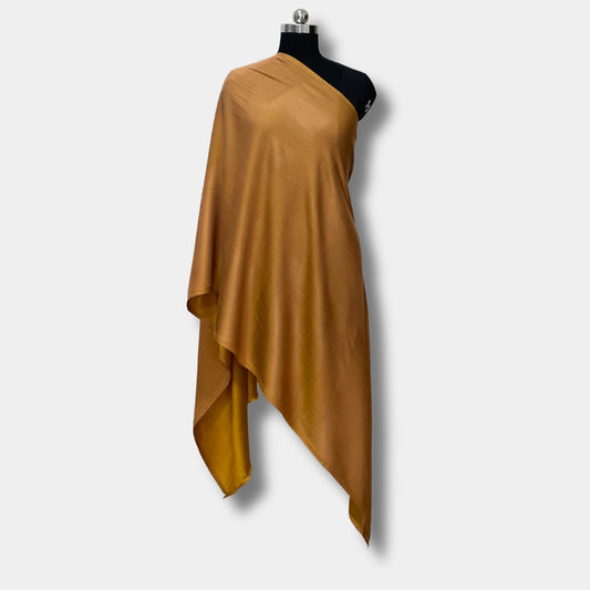 Reversible Pashmina Silk Stole (Mustard Brown)