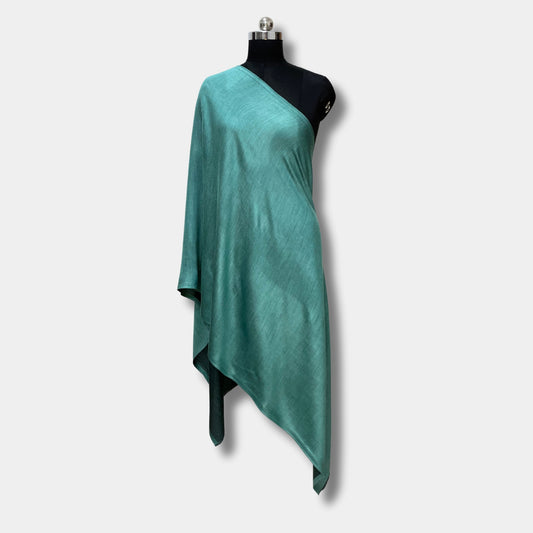 Reversible Pashmina Silk Stole (Teal Green)