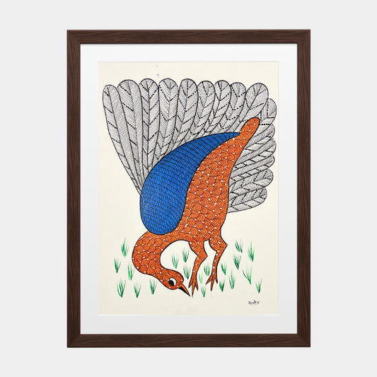 Handmade Gond Painting - The Graceful Forager (Unframed)