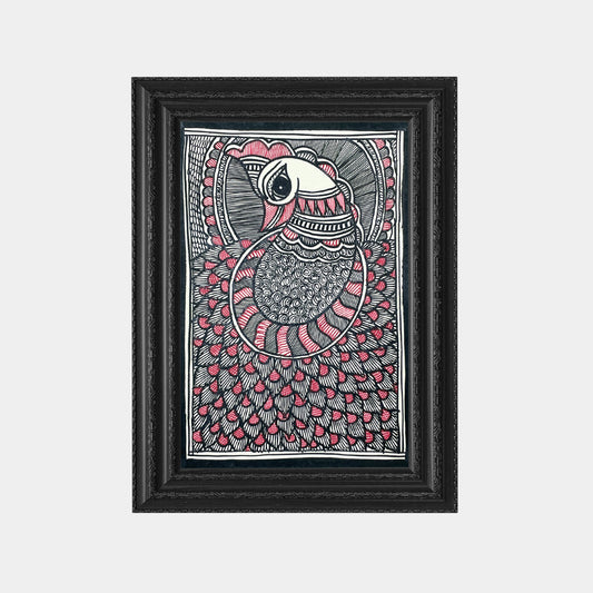 Madhubani Painting of The Peacock (Unframed)