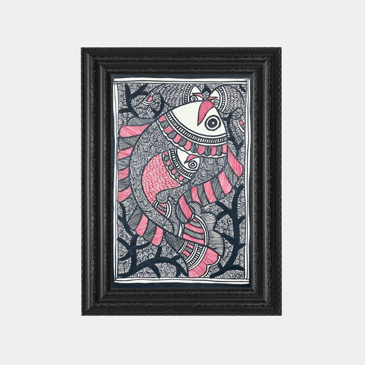 Madhubani Painting of Fish Within a Fish (Unframed)