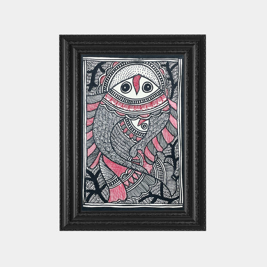 Madhubani Painting of The Fish Mother and Child (Unframed)
