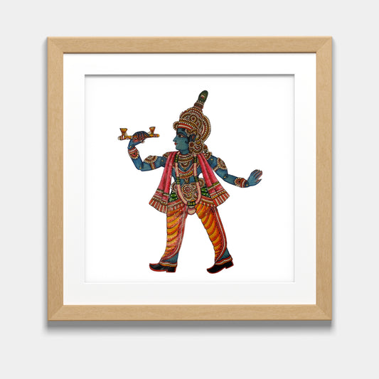 Tholu Bommalata Puppet - Lord Krishna (Unframed)