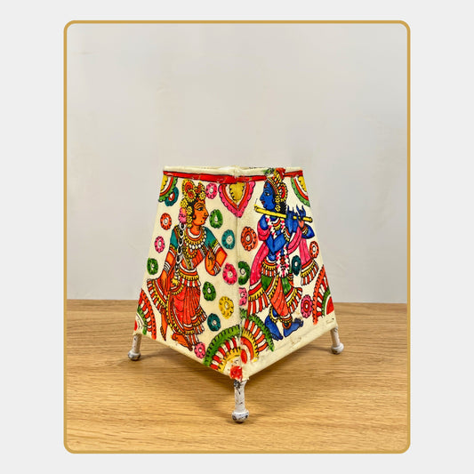 Tholu Bommalata Lamp – Radha Krishna (5" - Rectangular)