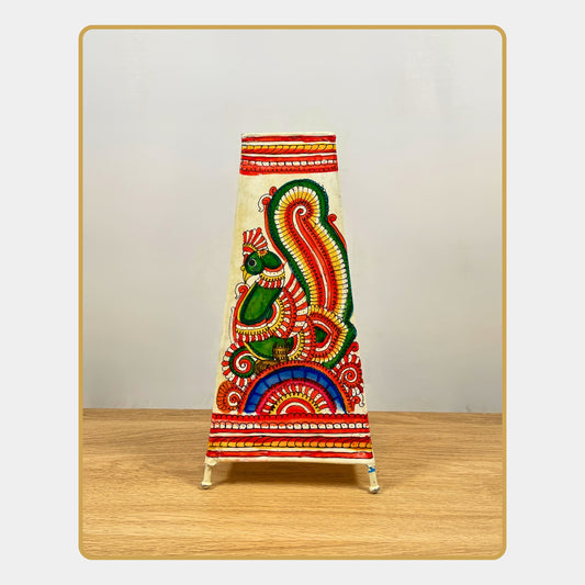 Tholu Bommalata Lamp – Bird & Mandala Flower Lamp (12" - Rectangular)