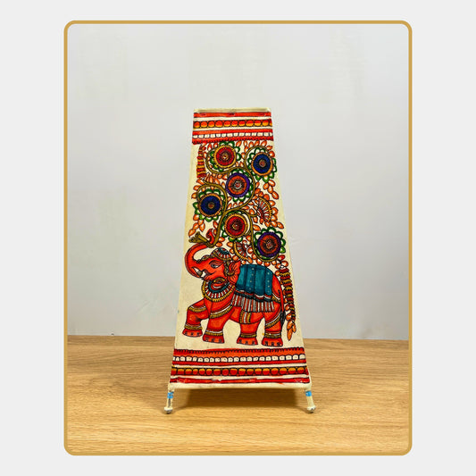 Tholu Bommalata Lamp – Elephant Folk Lamp (12" - Rectangular)