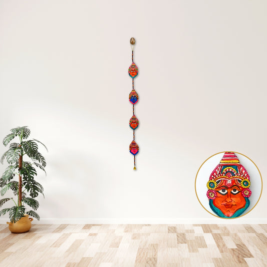Kathakali Face Tholu Bommalata Wall Hanging – Handmade Leather Puppet Wall Decor