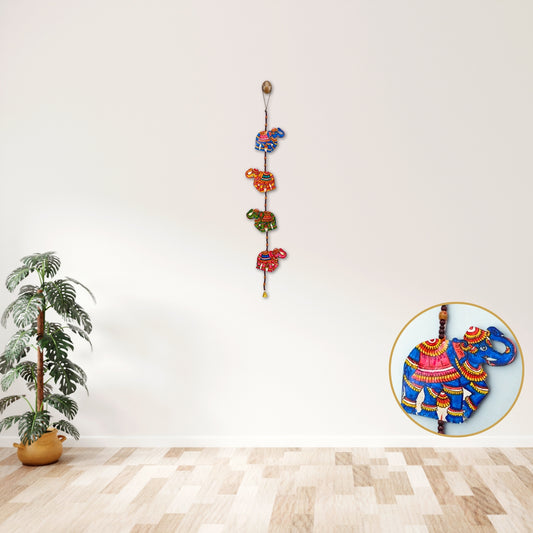 Elephant Tholu Bommalata Wall Hanging – Handcrafted Leather Puppet Art Decor