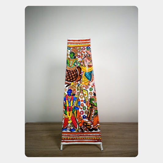 Tholu Bommalata Lamp – Vishnu Avatar (16" - Rectangular)