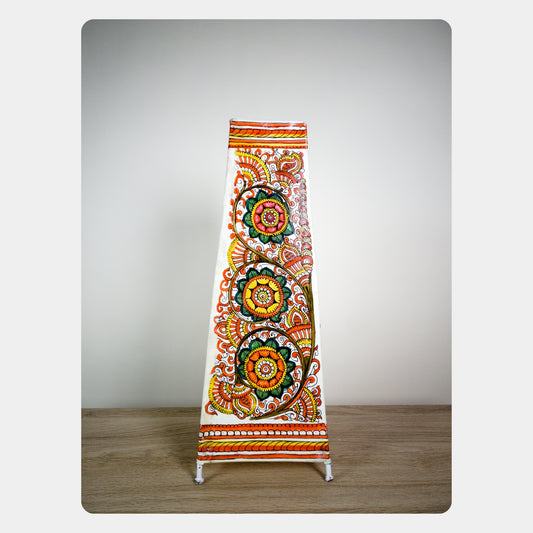 Tholu Bommalata Lamp – Flowers (16" - Rectangular)