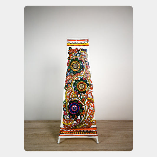 Tholu Bommalata Lamp – Flowers (16" - Rectangular)