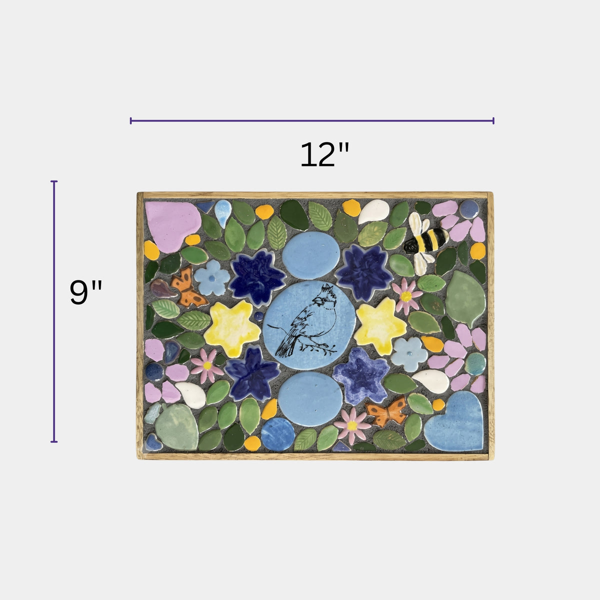 murasaic songbird & garden meadow diy ceramic mosaic mural kit