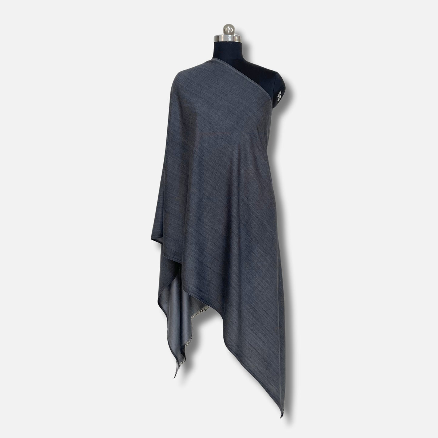 reversible pashmina silk stole (slate grey)