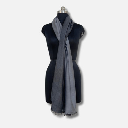 Reversible Pashmina Silk Stole (Slate Grey)