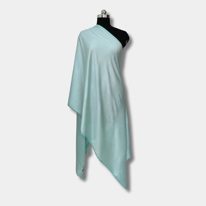 Reversible Pashmina Silk Stole (Aquamarine)