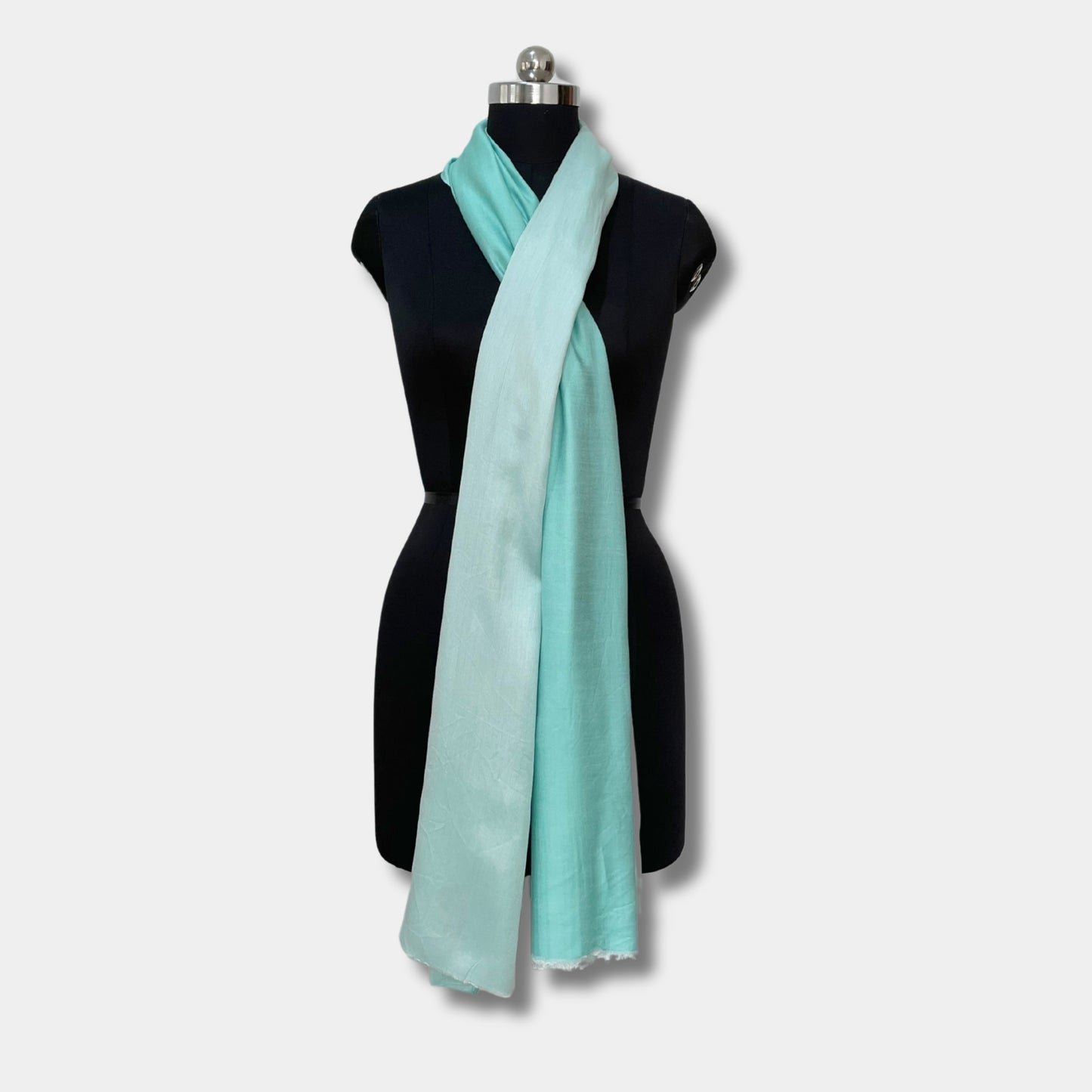 reversible pashmina silk stole (aquamarine)