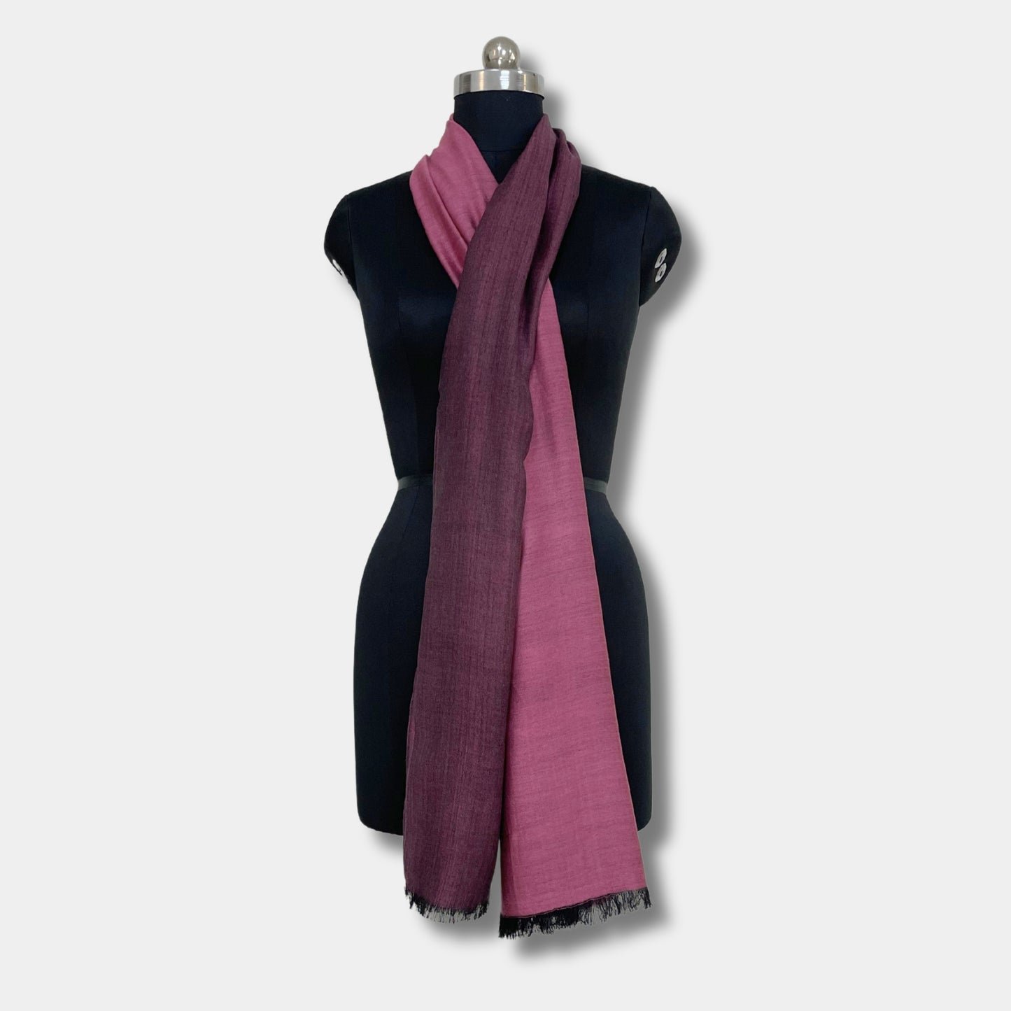 reversible pashmina silk stole (purple)