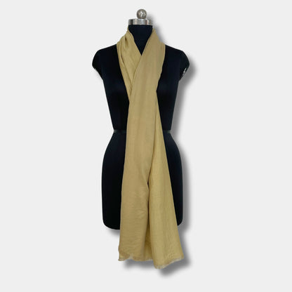 Reversible Pashmina Silk Stole (Khakhi)