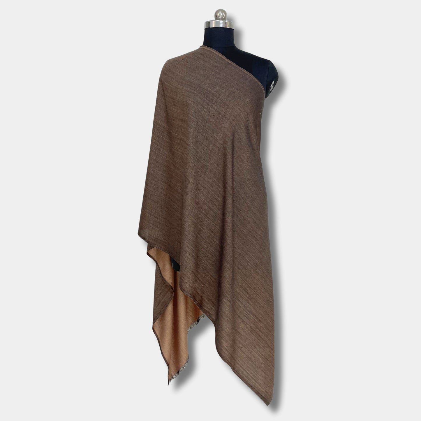 reversible pashmina silk stole (dust brown)