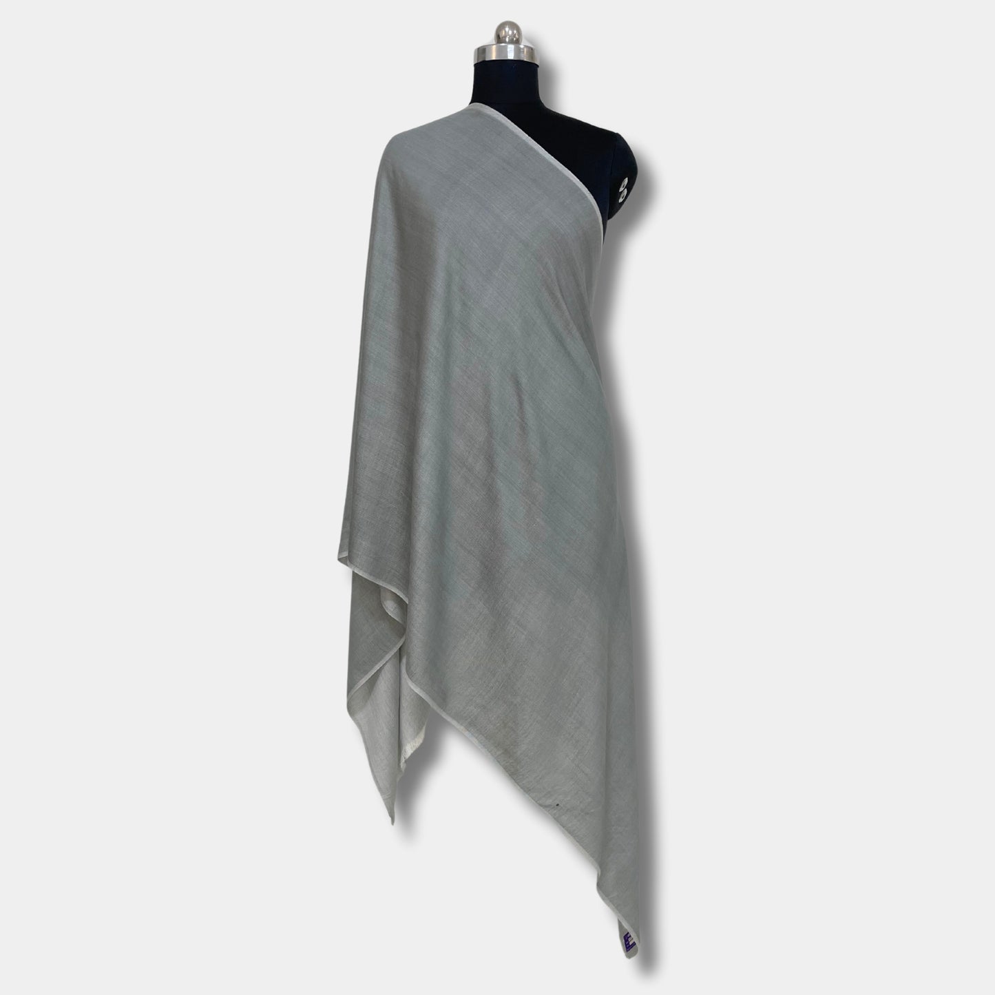 reversible pashmina silk stole (medium grey)