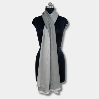 Reversible Pashmina Silk Stole (Medium Grey)