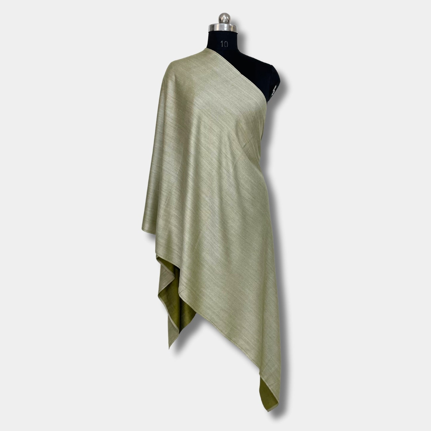 reversible pashmina silk stole (olive green)