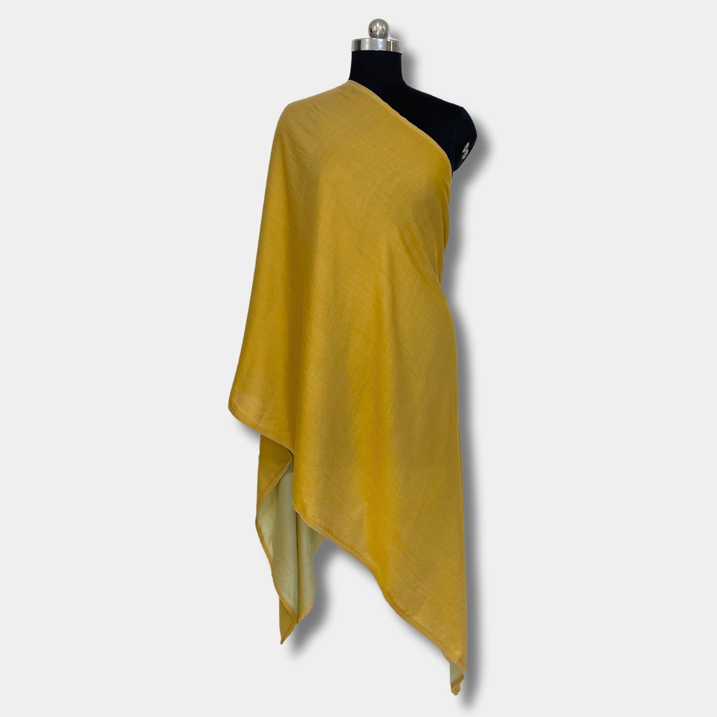 reversible pashmina silk stole (mustard yellow)