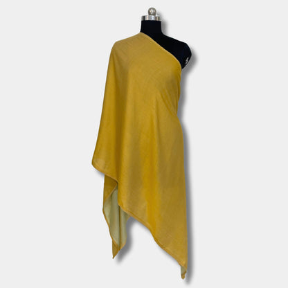 Reversible Pashmina Silk Stole (Mustard Yellow)