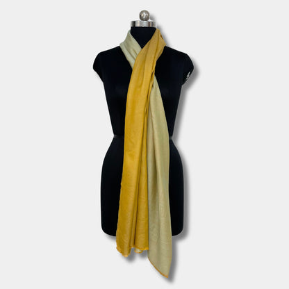 Reversible Pashmina Silk Stole (Mustard Yellow)