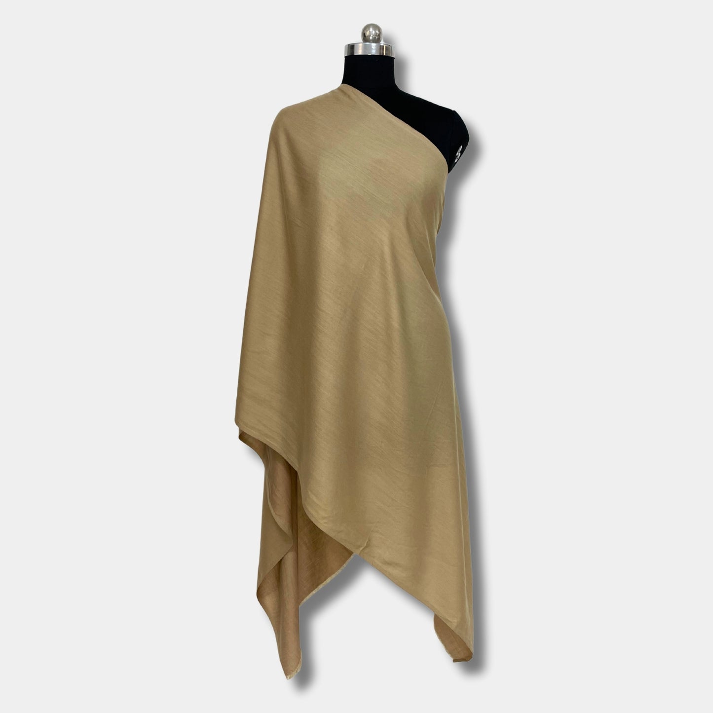 reversible pashmina silk stole (biscuit brown)