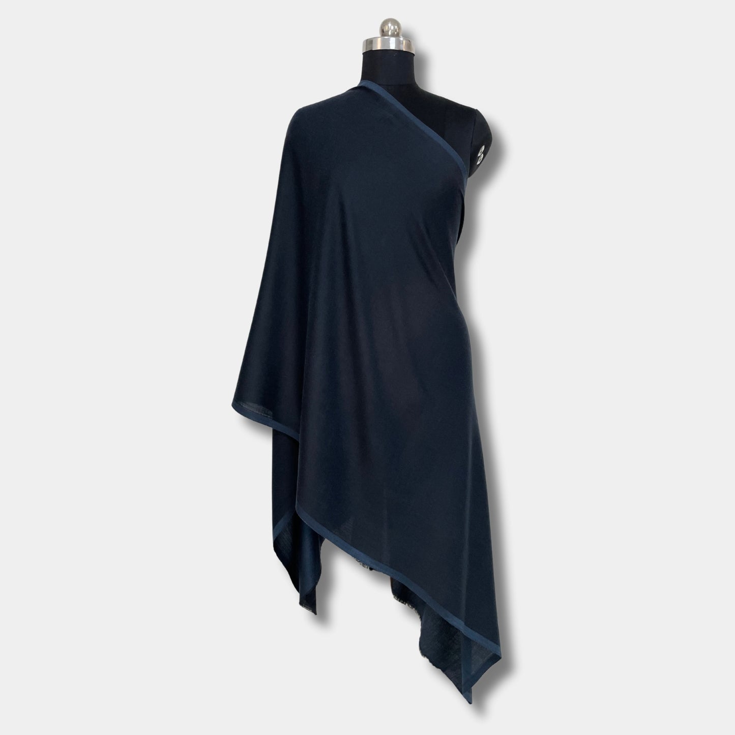 reversible pashmina silk stole (navy blue)