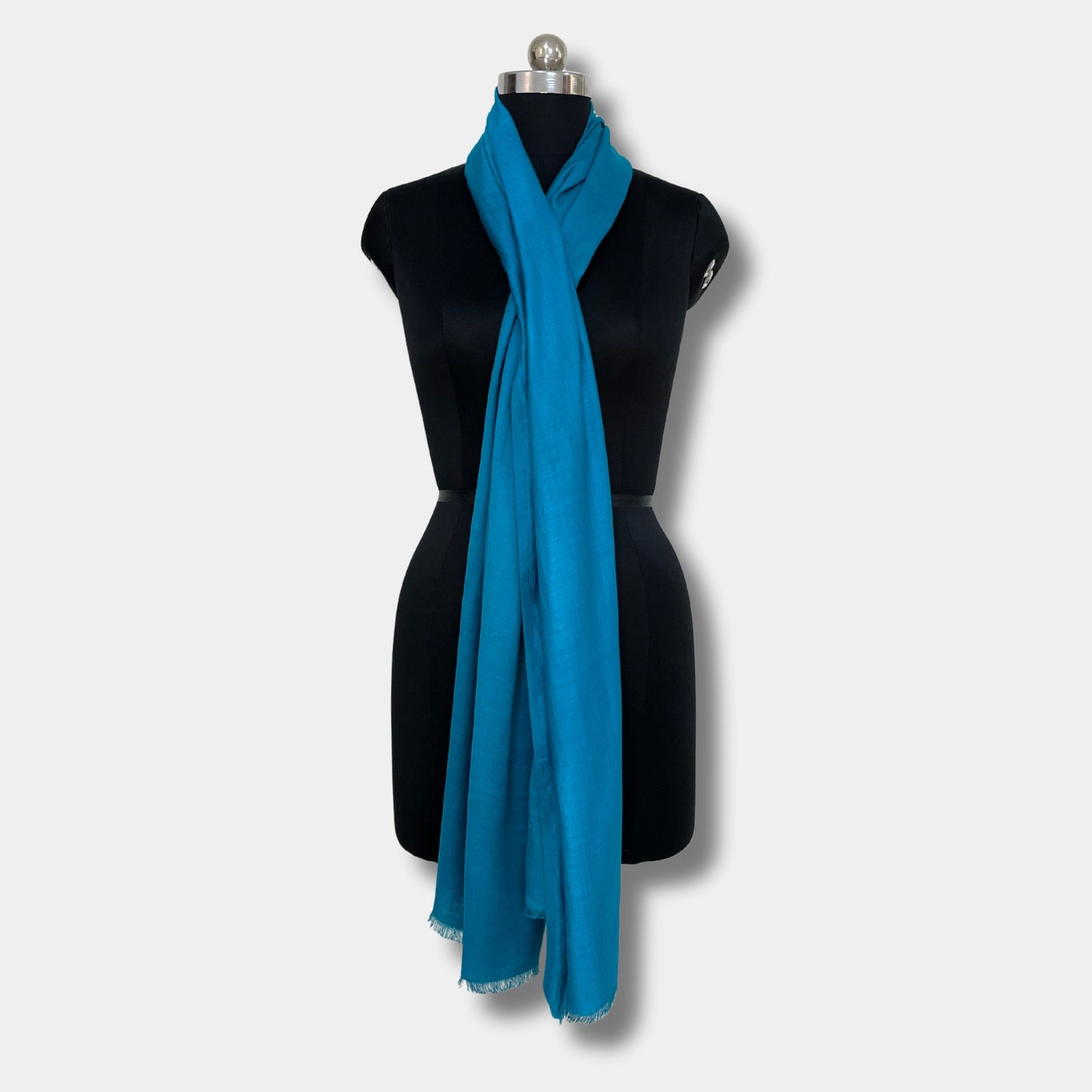 reversible pashmina silk stole (bright blue)