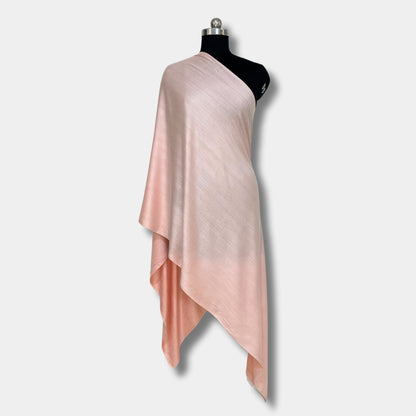 Reversible Pashmina Silk Stole (Peach)