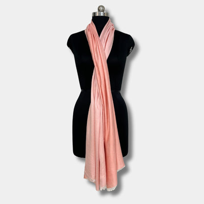 Reversible Pashmina Silk Stole (Peach)