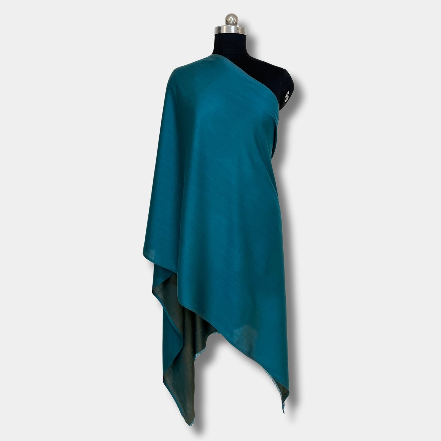 reversible pashmina silk stole (bluish green)