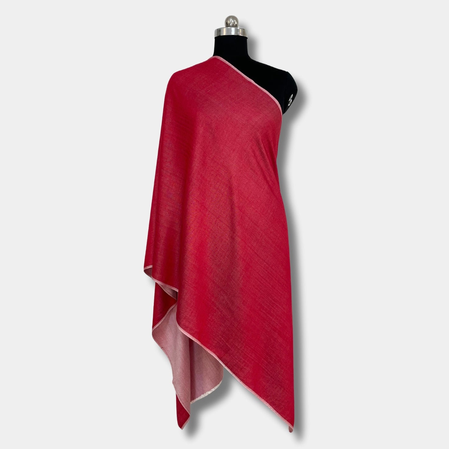 reversible pashmina silk stole (red)