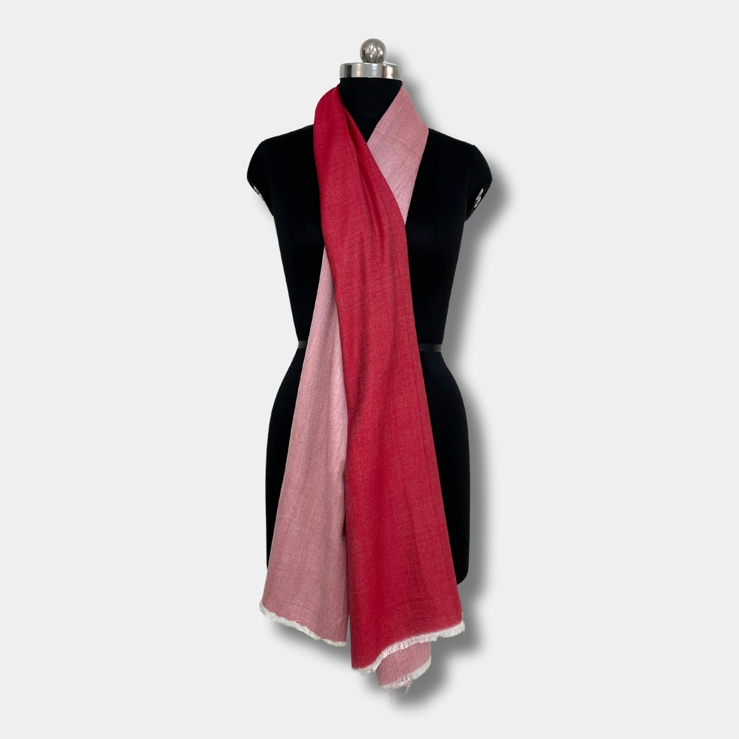 reversible pashmina silk stole (red)