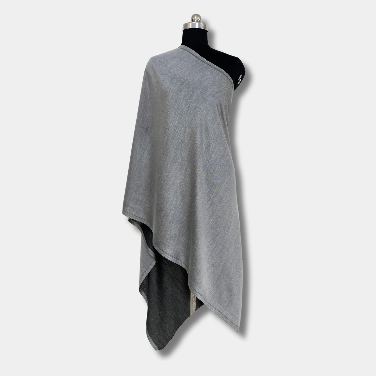 reversible pashmina silk stole (grey)